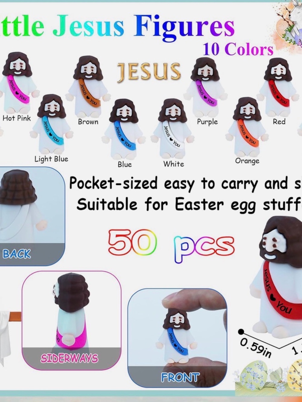 Jesus Figure Set - Assorted Sash Colors - Picture 2 of 2